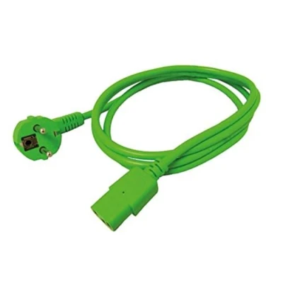 Image de Roline Câble d&#039;alimentation CEE 7/7 (M) incliné pour IEC 60320 C13 droit CA 250 V 10 A 1.8 m vert Allemagne
