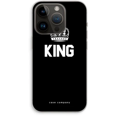 Afbeelding van Case Company® hoesje geschikt voor iPhone 14 Pro King zwart Soft Cover Telefoonhoesje Bescherming aan alle Kanten en Schermrand