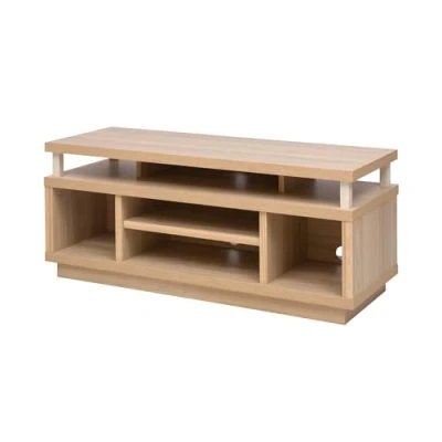 Afbeelding van Iris Ohyama, tv standaard, standaard voor scherm tot 43 inch, 5 planken, kabeluitgangen, eigentijds, slaapkamer, woonkamer kast Middle OTS 100M lichtbruin