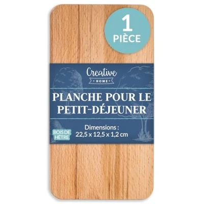 Afbeelding van Creative Home snijplank van hout, 22,5 x 12,5 1,2 cm, ontbijtplank kleine houten plank, Apero