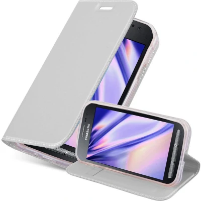 Afbeelding van Cadorabo Hoesje geschikt voor Samsung Galaxy XCover 3 in CLASSY ZILVER Beschermhoes met magnetische sluiting, standfunctie en kaartvakje Book Case Cover Etui