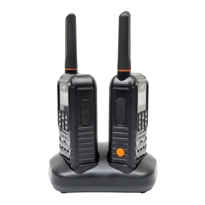Afbeelding van PNI Draagbare radio PMR R80 PRO, set van 2, 0,5 W, 16 kanalen, waterdicht IP67, met LED zaklamp, Walkietalkie, Zwart