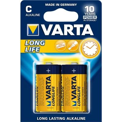 Afbeelding van Varta Longlife alkaline batterijen C LR14 x 2 stuks