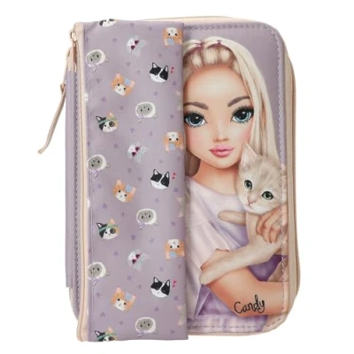 Afbeelding van TOPModel Basic Duo Cat Set potloodetuis polyester lila KITTY en DOGGY