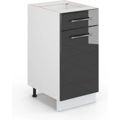 Afbeelding van Vicco Halfhoge kast Fame Line, Antraciet Hoogglans/Wit, 40 x 81.6 cm zonder werkblad