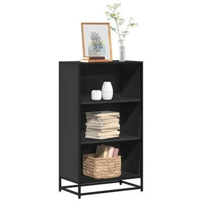 Afbeelding van Boekenkast 60x35x107,5 cm bewerkt hout zwart