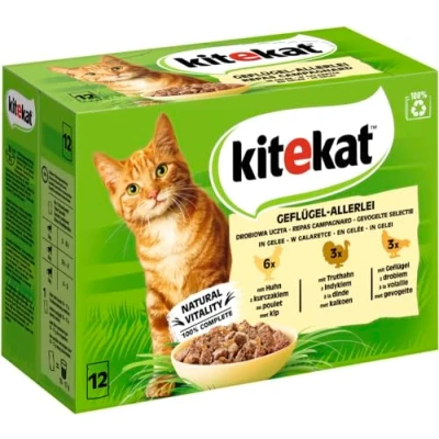 Afbeelding van 15% Korting! Kitekat Maaltijdzakjes 24/48 x 85 g Kattenvoer Gevogelte allsoorten in gelei (48 g)
