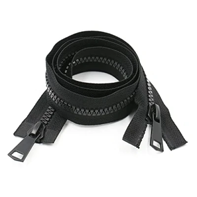 Afbeelding van WANGCL Set van 2 grote aparte ritssluitingen #8 kunststof voor naaien, jas, parka, donsjack, robuuste harsjas (90 cm)
