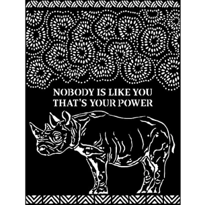 Afbeelding van Stamperia Thick Stencil 20x25cm Savana Rhino (KSTD103) (DISCONTINUED)