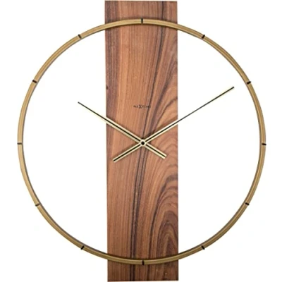 Afbeelding van Nextime Ne 3195Br Wandklok 50.8X58.2X4.3, Hout/Steel, Bruin