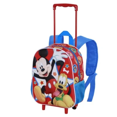 Afbeelding van Disney Mickey Mouse Star Kleine 3D rugzak met wieltjes, meerkleurig, 26 x 34 cm, inhoud 7 l, één maat, wielen, Eén