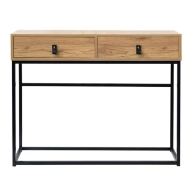 Afbeelding van Wandtafel met 2 lades zwart/oak 11625 Casame