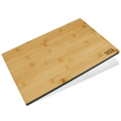 Afbeelding van Tasty Robuuste bamboe snijplank voor het hakken en bakken van levensmiddelen, vleeswarenplank, aperitiefplank, sandwichplank, broodplank, 35,5 x 25 1,2 cm, elegant bruin grijs