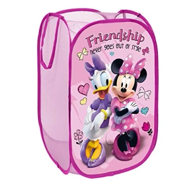 Afbeelding van Superdiver Opvouwbare mand voor kinderen van stof met handgrepen, Disney Minnie Mouse en Daisy, kubus, organizer kleding speelgoed (58 x 36 cm), container kinderkamer