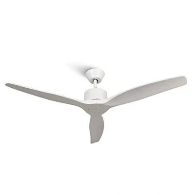 Afbeelding van Mellerware Brizy Plafondventilator met afstandsbediening, 30 W, 6 snelheden, ultrastil, zomer /winterfunctie, timer, 3 bladen, 132 mm diameter, DC motor, wit