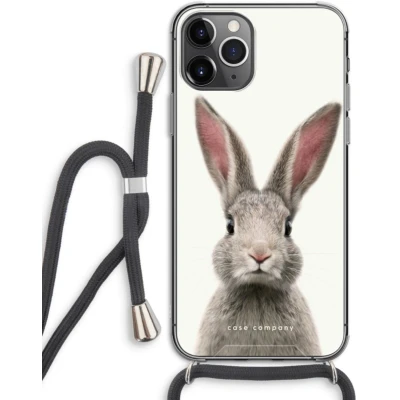 Afbeelding van Case Company® hoesje met Koord geschikt voor iPhone 11 Pro Daisy Telefoonhoesje Zwart Extra Bescherming aan alle Kanten en Over de Schermrand