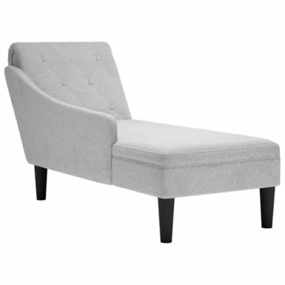 Afbeelding van vidaXL Chaise longue met kussen en rechterarmleuning stof wolk grijs