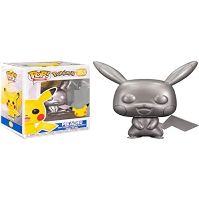 Afbeelding van Funko Pop! GAMES: Pokemon Pikachu Silver Metallic #353 20th Anniversary Exclusive