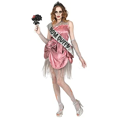 Afbeelding van Widmann Zombie Kostuum Prom Queen Van Het Zombiebal Vrouw Roze XL Halloween Verkleedkleding
