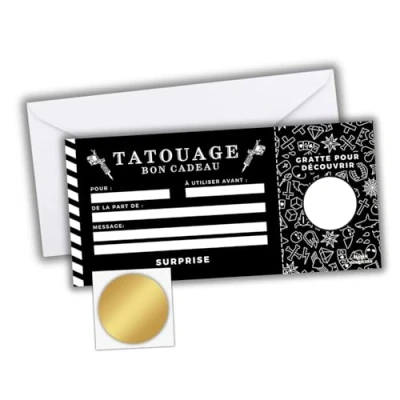 Afbeelding van Cadeaubon voor verrassing, personaliseerbaar, originele aankondiging om als cadeau te geven, verrassingscadeaus geliefden, familie en vrienden (TATOEAGE)