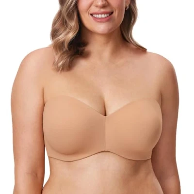 Afbeelding van DELIMIRA Minimizer beha zonder bandjes voor dames met beugel inzetstukken, Nauwelijks chamois