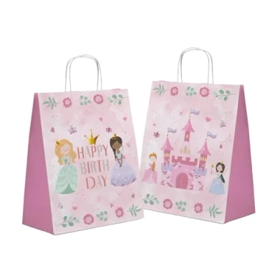 Afbeelding van Geschenktasjes Pretty Princess 20 x 27 cm 6 stuks
