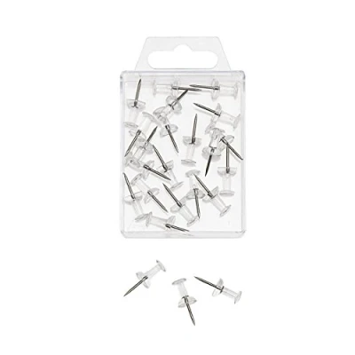 Image de Wedo punaises, transparent, contenu: 20 pièces longueur de laiguille: 12 mm, diamètre tête: 10 dansune boîte transpare