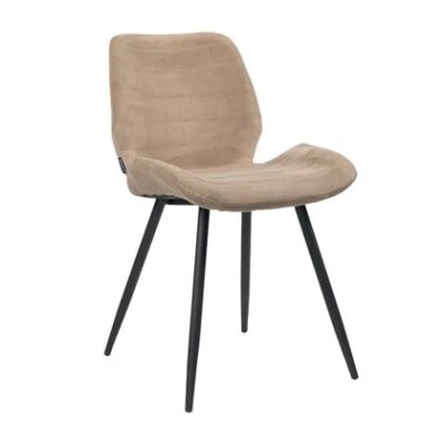 Afbeelding van Bronx71 Velvet eetkamerstoel Toby taupe