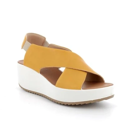 Afbeelding van IGI&amp;CO Sandalen met plateauzool giallo, Dames, Maat: 38, Giallo Leer