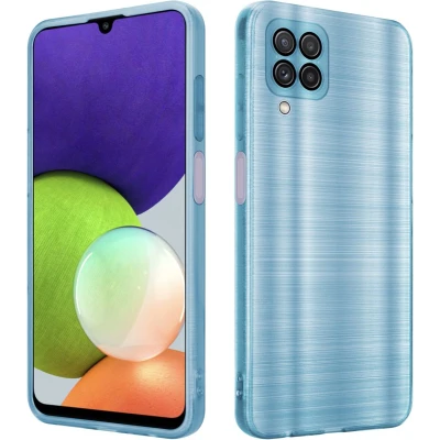 Afbeelding van Cadorabo Hoesje geschikt voor Samsung Galaxy A22 4G in Brushed Turqoise Beschermhoes Case Cover van flexibel TPU silicone design