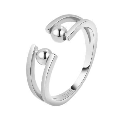 Afbeelding van Anxiety Ring Bolletjes Zilver 925 one size