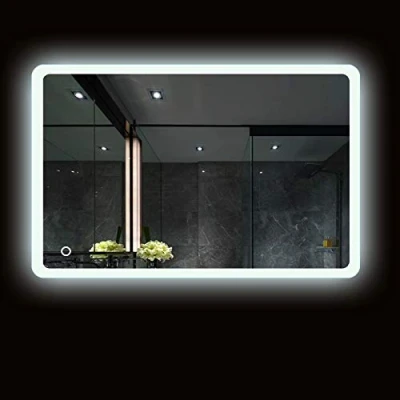 Afbeelding van Turefans Badkamerspiegel, ledspiegel, koud wit (6400 K) + 5050 led waterdicht touch schakelaar (50 x 70 cm)