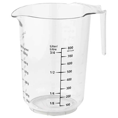 Afbeelding van Fackelmann 42411 maatbeker, 1 liter, maatbeker voor gebak, transparante schaalbeker, kunststof, transparant, 14,5 x 11 16 cm