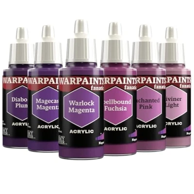 Afbeelding van The Army Painter, Warpaints Fanatic Flexible Triad: Magentas 6 x 18 ml acrylverf, miniatuur vrijetijdsschilderij, kwaliteitsverf voor oorlogsspellen