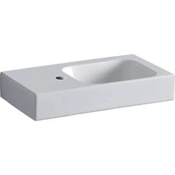 Afbeelding van Geberit iCon fontein bak rechts wit (53 x 31 cm) 1 kraangat, zonder