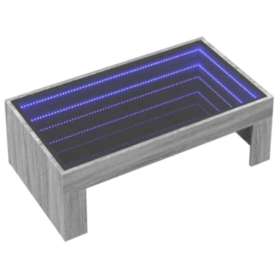 Image de vidaXL Table basse avec LED infini sonoma gris 90x50x30 cm847621