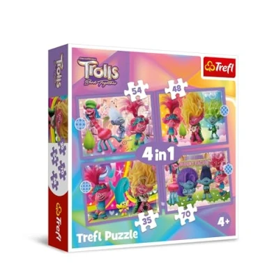 Afbeelding van Trefl Puzzels 4in1&quot; Avonturen van kleurrijke Trollen / Universal Trolls 3 (2023)&quot;