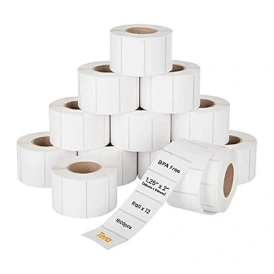 Afbeelding van Tera Thermische verzendetiketten, 30 mm x 50 (1000 etiketten/rol, 12 rollen) voor verschillende printers, heldere druketiketten, BPA vrij, adresetiketten, zelfklevend