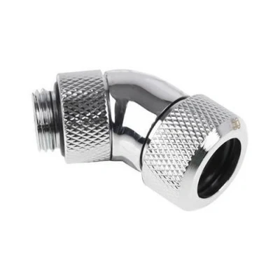 Image de Alphacool Eiszapfen 13 mm HardTube compression fitting 45 rotatable G1/4 Raccord à angle de système refroidissement liquide chrome
