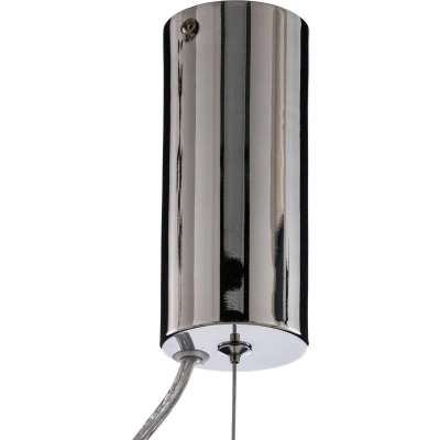 Afbeelding van Lucande hanglamp 1licht Glas, metaal H: 63.5 cm lichtgrijs, wit, chroom Inclusief lichtbron