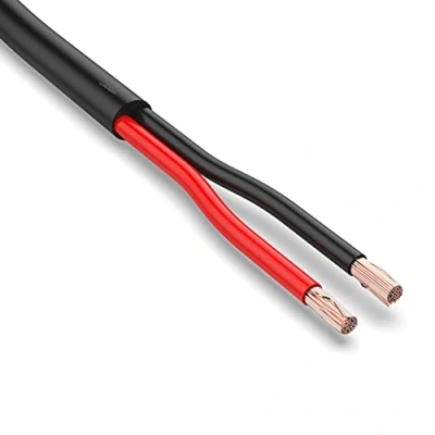 Afbeelding van FLRYY voertuigkabel, 5 m, 2 x 1,5 mm², ronde kabel, zwart/rood, aderige elektrische autoaanhangerkabel
