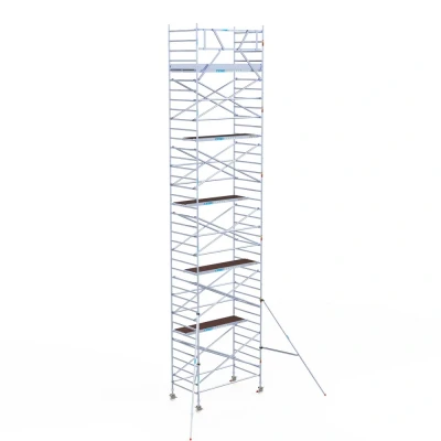 Afbeelding van Euroscaffold professionele rolsteiger 135x250x12.20m werkhoogte carbondeck lichtgewicht
