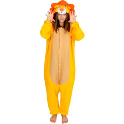 Afbeelding van FUNIDELIA Onesie Leeuw Leeuwen Kostuum voor Volwassenen Maat: L XL