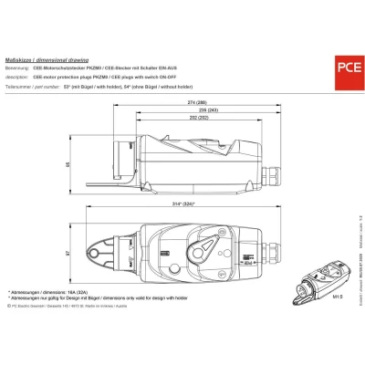 Afbeelding van PCE PC Electric 54015063 CEE motorbeschermingsstekker 16 A 5 polig 400 V 1 stuk(s)