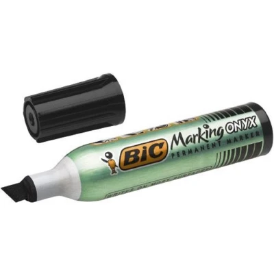 Afbeelding van Bic Marking Onyx 1591 permanent marker schuine punt (2,7 6,2 mm) zwart 2 stuk