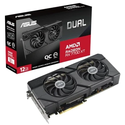 Afbeelding van Asus AMD Radeon RX 7700 XT Videokaart DUAL OC 12 GB GDDR6 SDRAM PCIe x16 HDMI, DisplayPort Overclocked