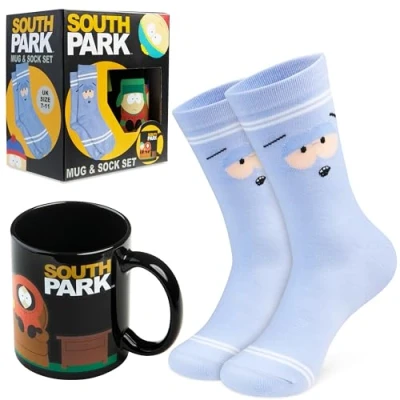 Afbeelding van South Park 330 ml keramische koffie en theekop sokken cadeau set grappig nieuwigheid geheime kerstman