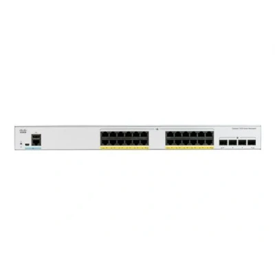 Image de Cisco Catalyst 1000 24P 4X L Commutateur Géré 13 x 10/100/1000 (PoE+) + 11 4 SFP+ 10 Go (liaison montante) Montable sur rack PoE+ (195 W)