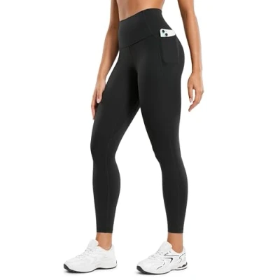 Afbeelding van CRZ YOGA Dames Butterluxe yoga, leggings, 63 cm hoge taille, ultra zachte leggings voor work out, zwart.