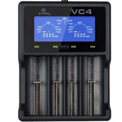 Afbeelding van Li ion snellader met eenkanaals bediening incl. 4 stuks CR123A batterij 760mAh en 1x AccuCell AccuSafe